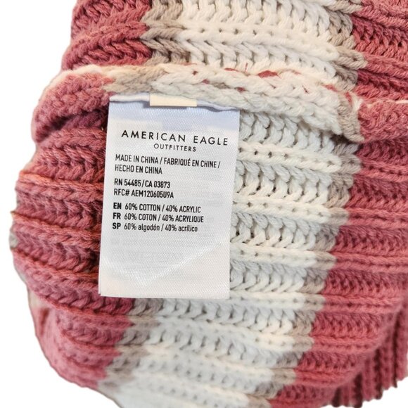 American Eagle Knit Sweater. Size M - Raspberry and Cream. Mid-length. - Picture 4 of 7